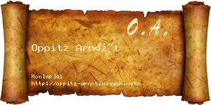 Oppitz Arnót névjegykártya